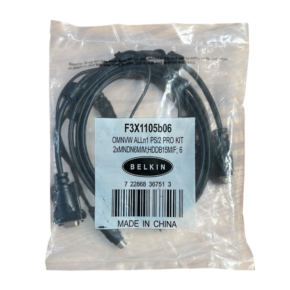 Belkin F3X1105b06 OMNVW ALLn1 PS/2 Pro Kit New Old Stock Factory Sealed